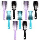 Kuber Industries Hair Brush | Flexible Bristles Brush | Hair Brush with Paddle | Straightens & Detangles Hair Brush | Suitable For All Hair Types | Round Vented | Set of 9 | Multi